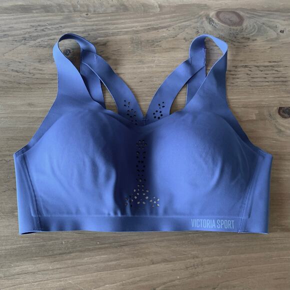 Victoria's Secret Sport Bra Angel Max Laser Cut Back Closure Size 34C Purple - Picture 2 of 11